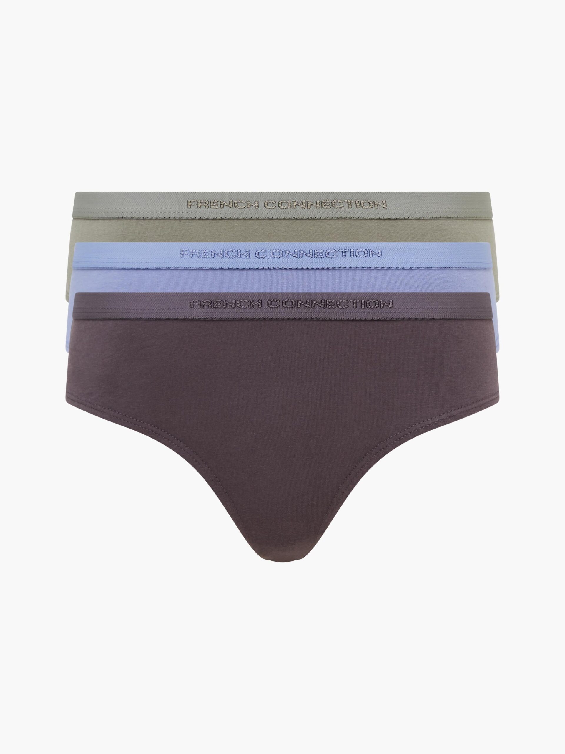 3 Pack French Connection Thongs Blue Tempest/Grey Excalibor/Shadow Mint