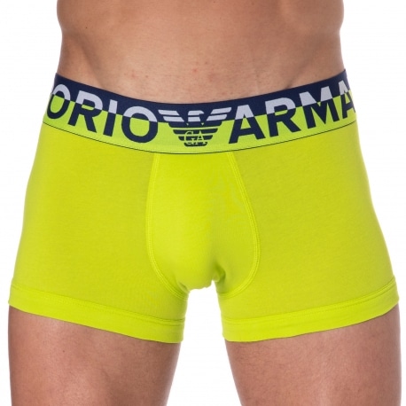 Emporio Armani Megalogo Cotton Boxer Briefs - Lime