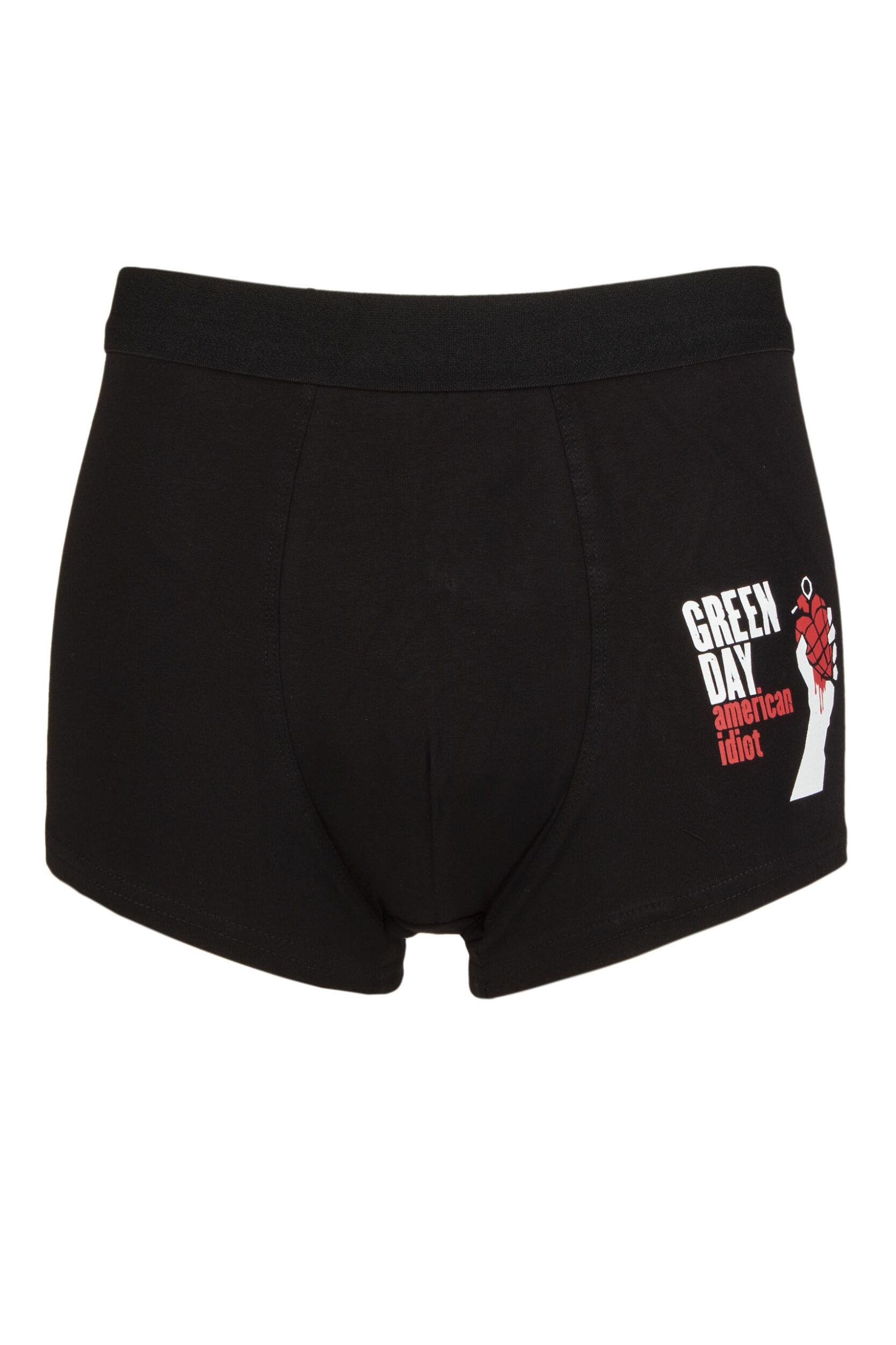 SOCKSHOP Music Collection 1 Pack Green Day Boxer Shorts Black Large