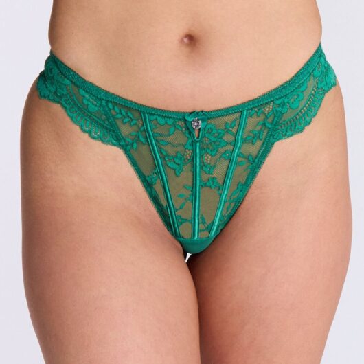 Boux Avenue Jasmine lace thong - Green - 06