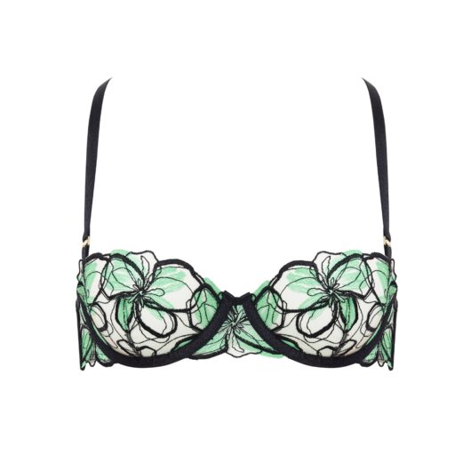 Bluebella Odette Floral Balcony Bra Black/Summer Green - 30A