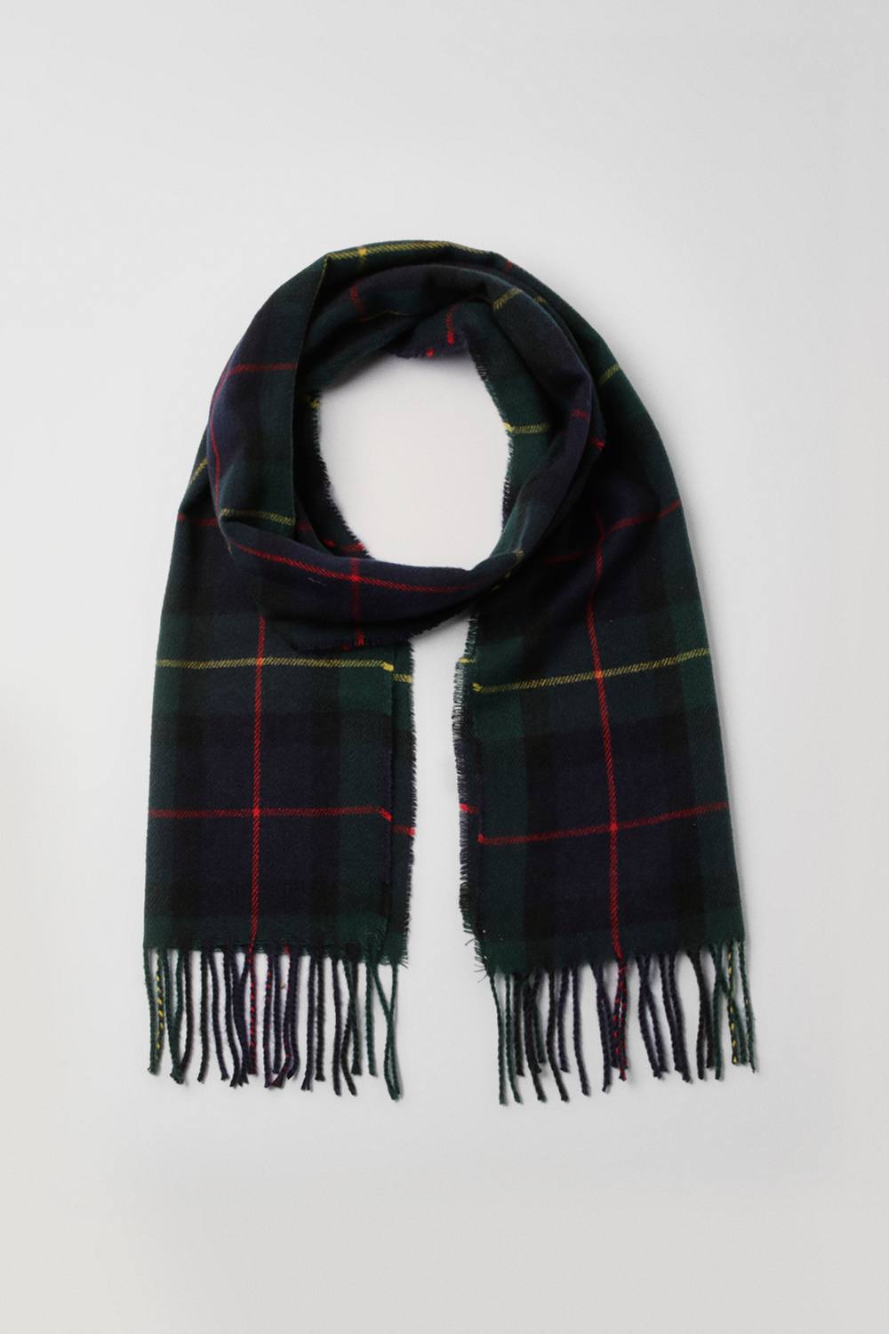 Debenhams Men's Dark Green Check Scarf