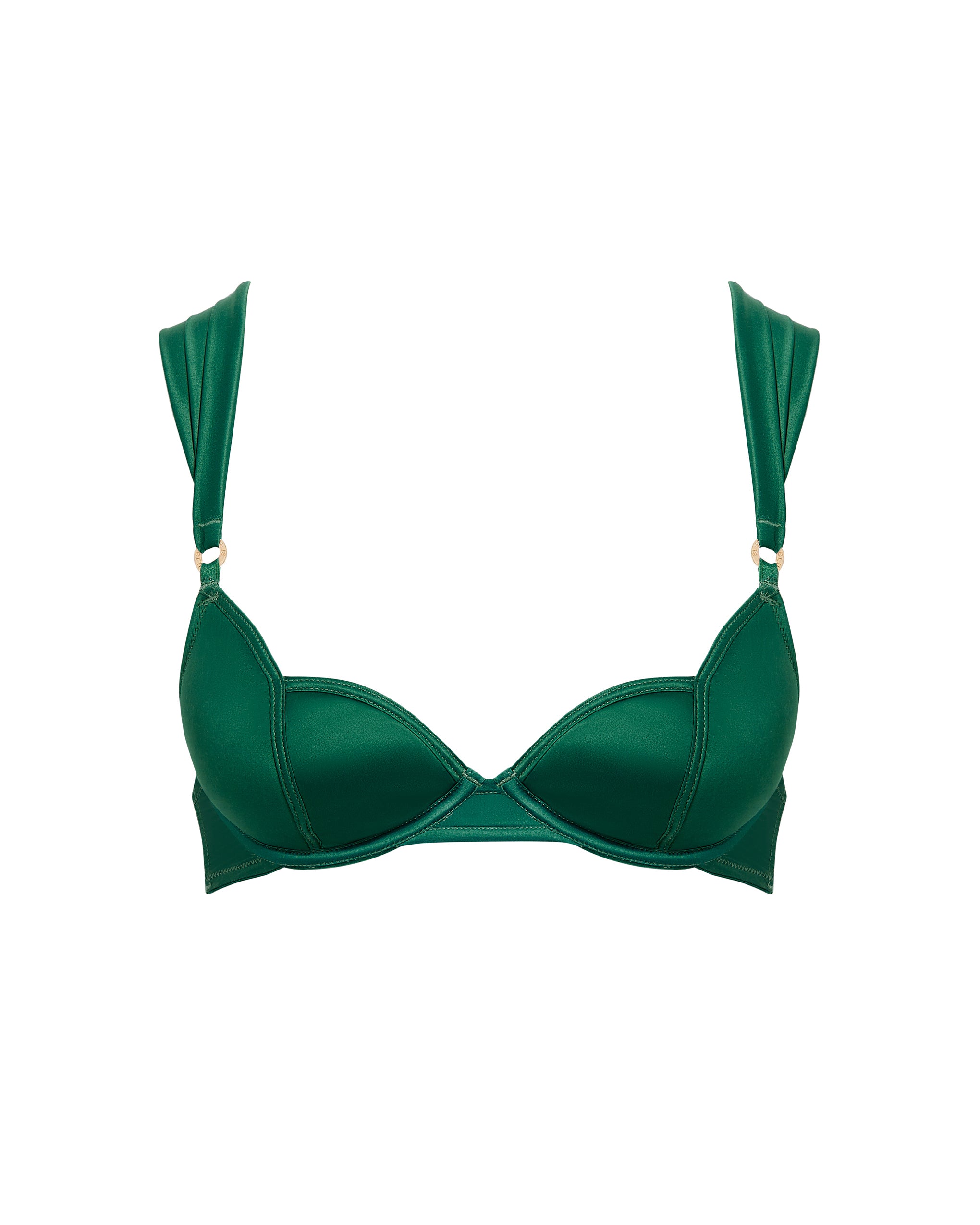Bluebella Octavia Satin Moulded Bra Green - 30A