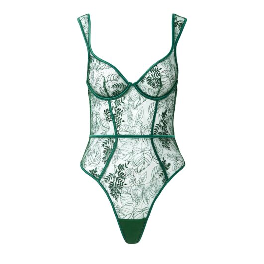 Bluebella Seraphim Embroidered Sheer Bodysuit Green - 30A