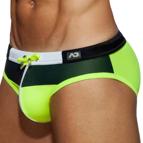Addicted Spike Swim Briefs - Black - Lime