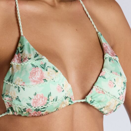 Boux Avenue Lucca floral triangle bikini top - Green Mix - 06