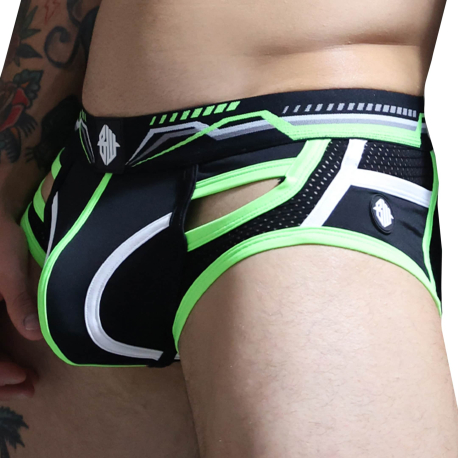 Breedwell Cyber Nights Briefs - Black - Neon Green