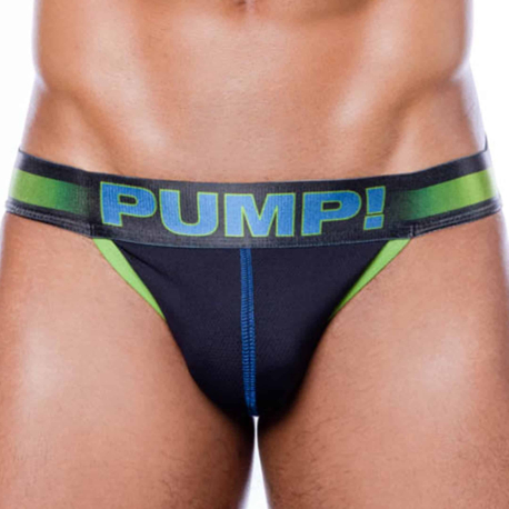 Pump! Play Tanga Briefs - Black - Green