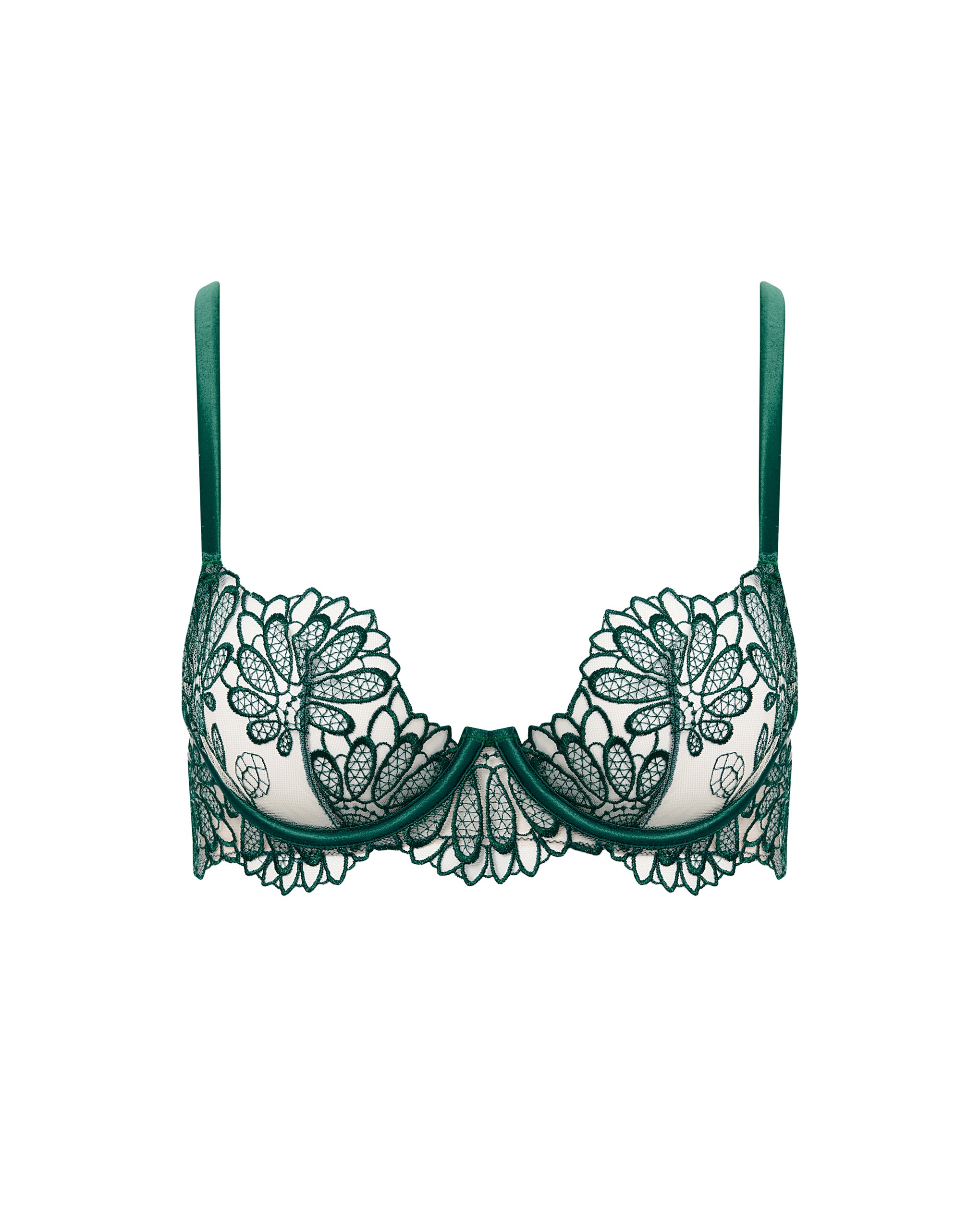 Bluebella Amaris Sheer Floral Bra Green - 30F