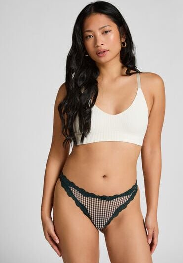 Hunkemöller Liz Highleg Thong Green