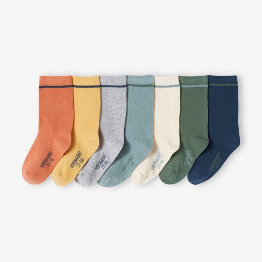 Pack of 7 Pairs of Socks for Boys green